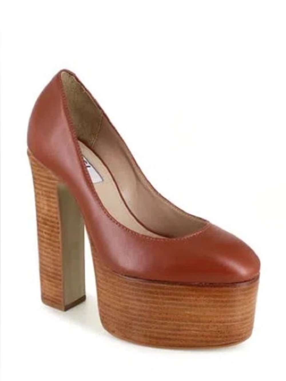 New Zigi NY Camilla Platform Pump In Cognac Leather Sz 9.5